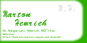 marton hemrich business card